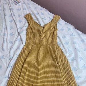 Yellow and white stripe dress.